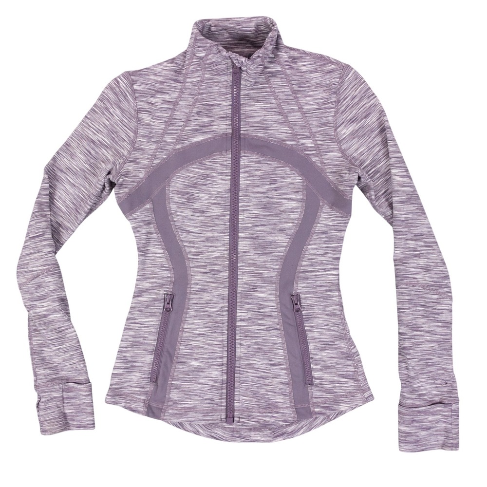 Lululemon Define Jacket Womens 4 Purple Space Dye Full Zip Yoga Athletic Layer